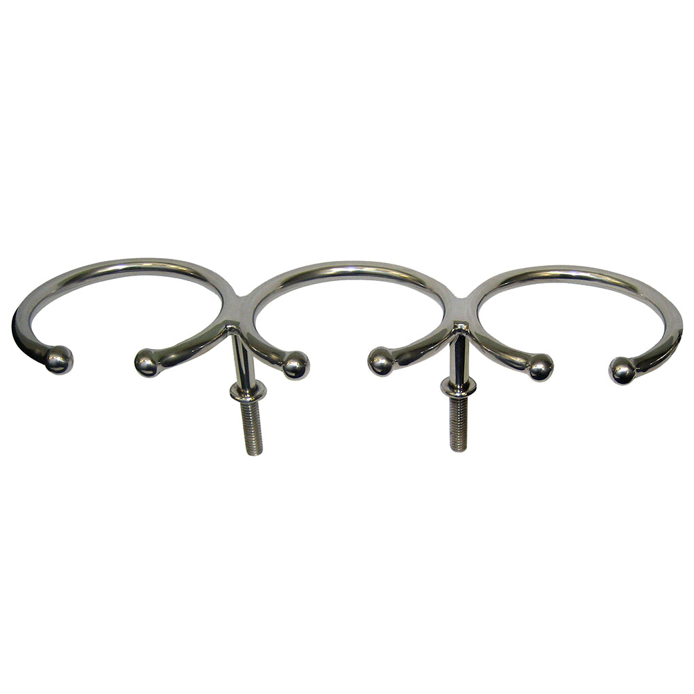 Whitecap Top Mount Ring SS Cup Holder - 3-Drink - Stud Mount — marine deck / galley