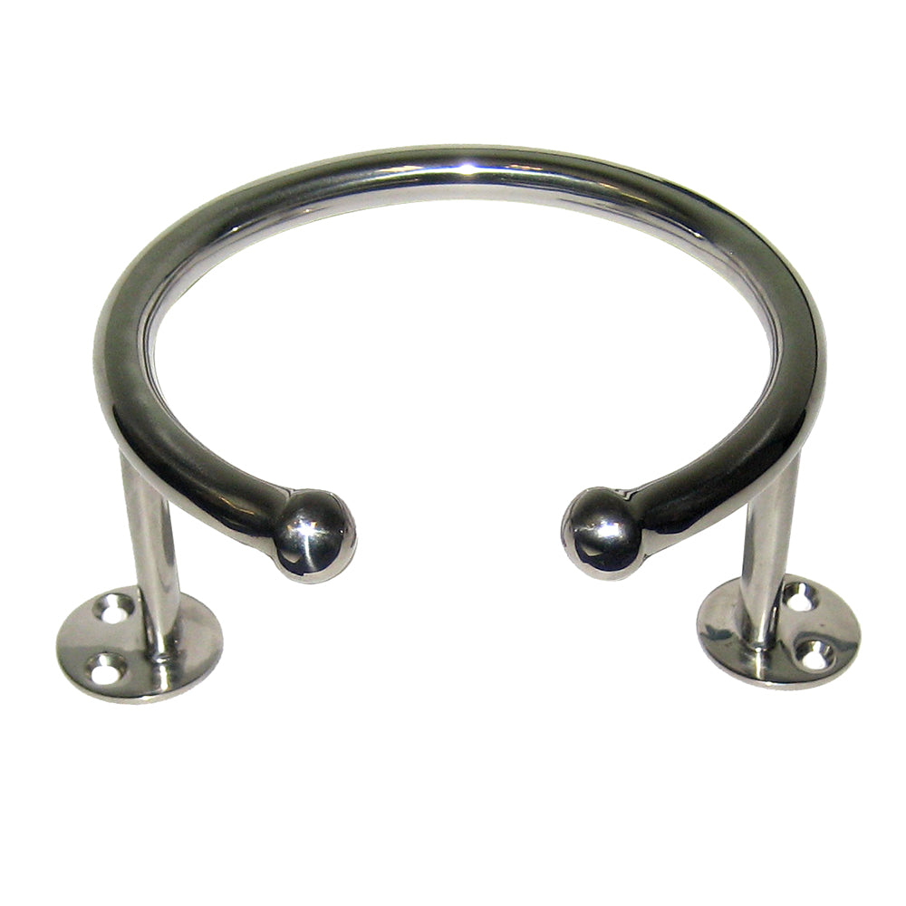 Whitecap Top Mount Ring SS Cup Holder - 1-Drink - Base Mount — marine deck / galley