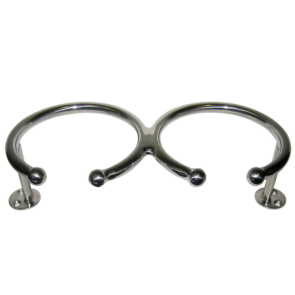 Whitecap Top Mount Ring SS Cup Holder - 2-Drink - Base Mount — marine deck / galley
