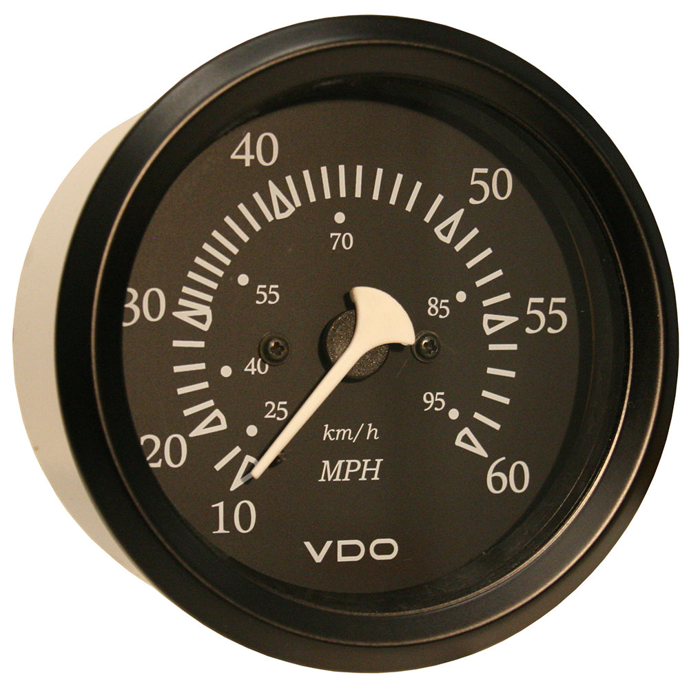 VDO Cockpit Marine 85mm (3-3/8") 60 MPH Pitot Speedometer - Black Dial/Bezel — marine gauges