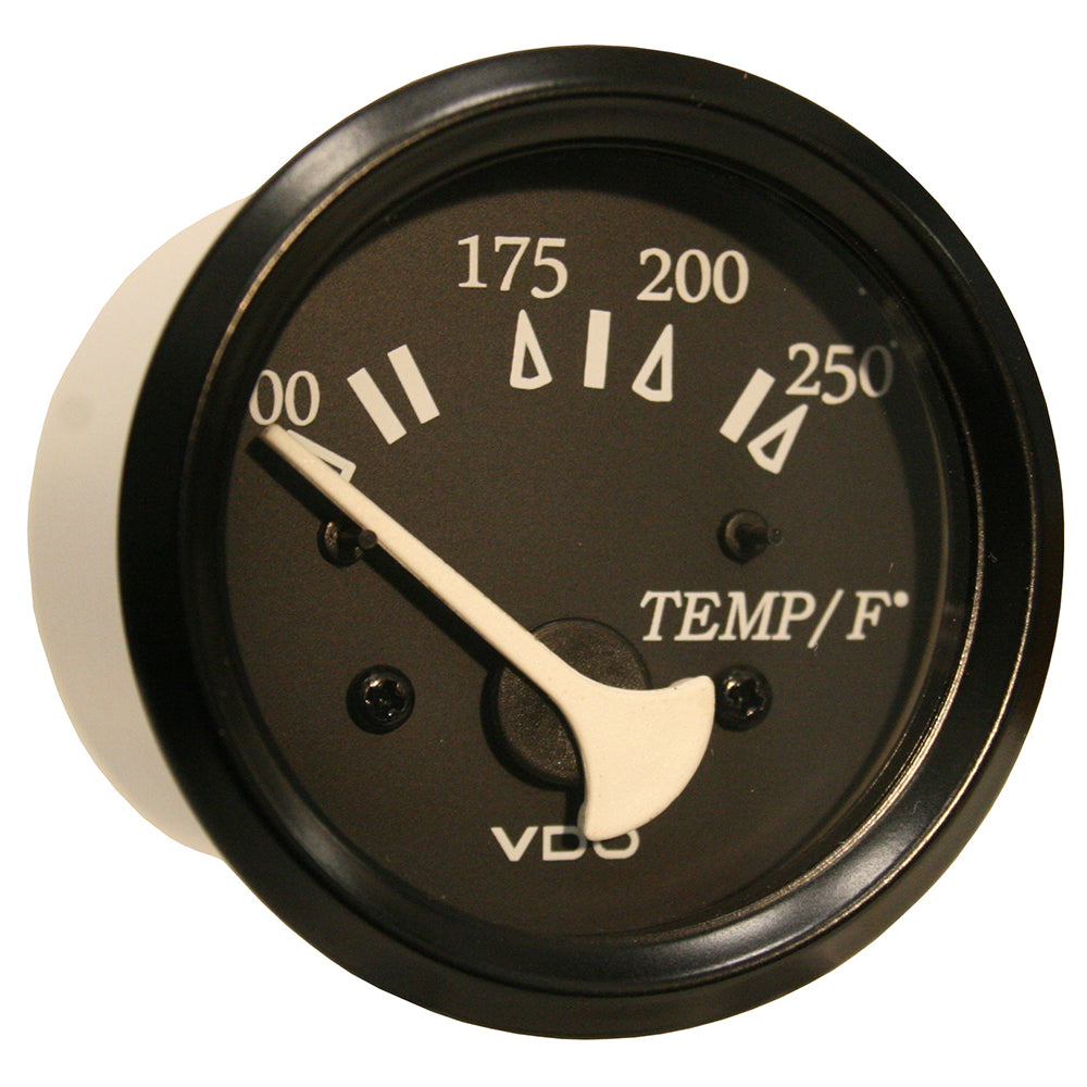 VDO Cockpit Marine 52mm (2-1/16") 250° F Water Temperature Gauge - Black Dial/Bezel — marine gauges