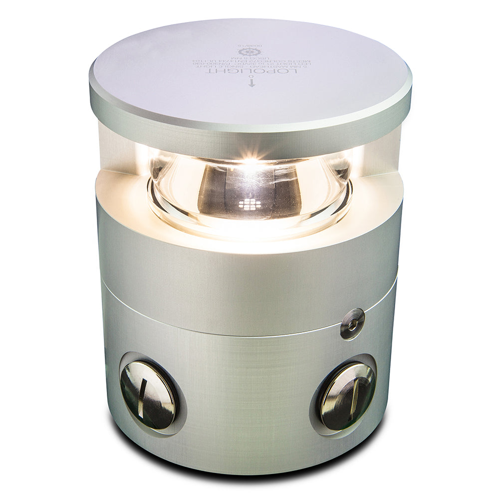 Lopolight Series 300-036 - Masthead Light - 5NM - Horizontal Mount - White - Silver Housing — marine navigation lights