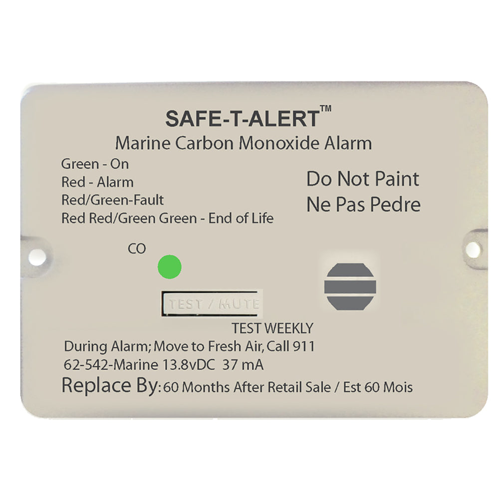 Safe-T-Alert 62 Series Carbon Monoxide Alarm w/Relay - 12V - 62-542-Marine-RLY-NC - Flush Mount - White — marine fume detectors