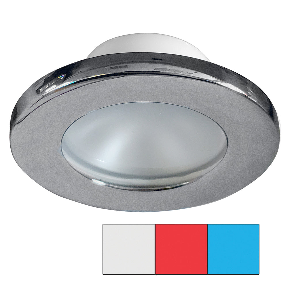 I2Systems Inc i2Systems Apeiron A3120 Screw Mount Light - Red, Cool White & Blue - Brushed Nickel Finish — marine dome/down lights