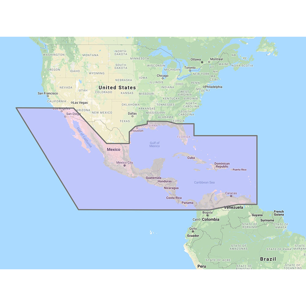 Furuno Central America, Caribbean & Part of Mexico Vector Chart - 3D Data & Standard Resolution Satellite Photos - Unlock Code — marine marine equipment
