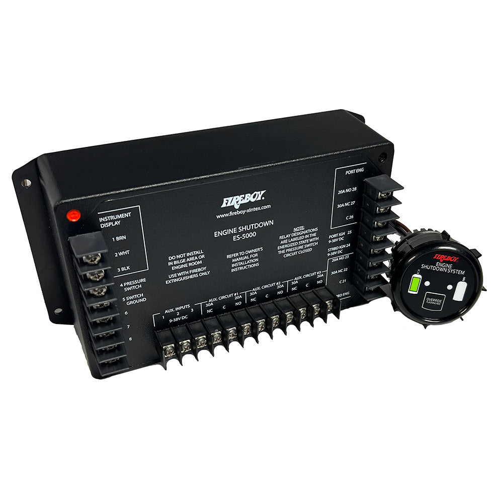 Fireboy-Xintex Engine Shutdown - 5 Circuit w/20A Relays - Round Display — marine fume detectors