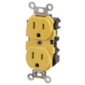 Marinco 15A 125V Yellow Duplex Straight Blade Receptacle — marine shore power