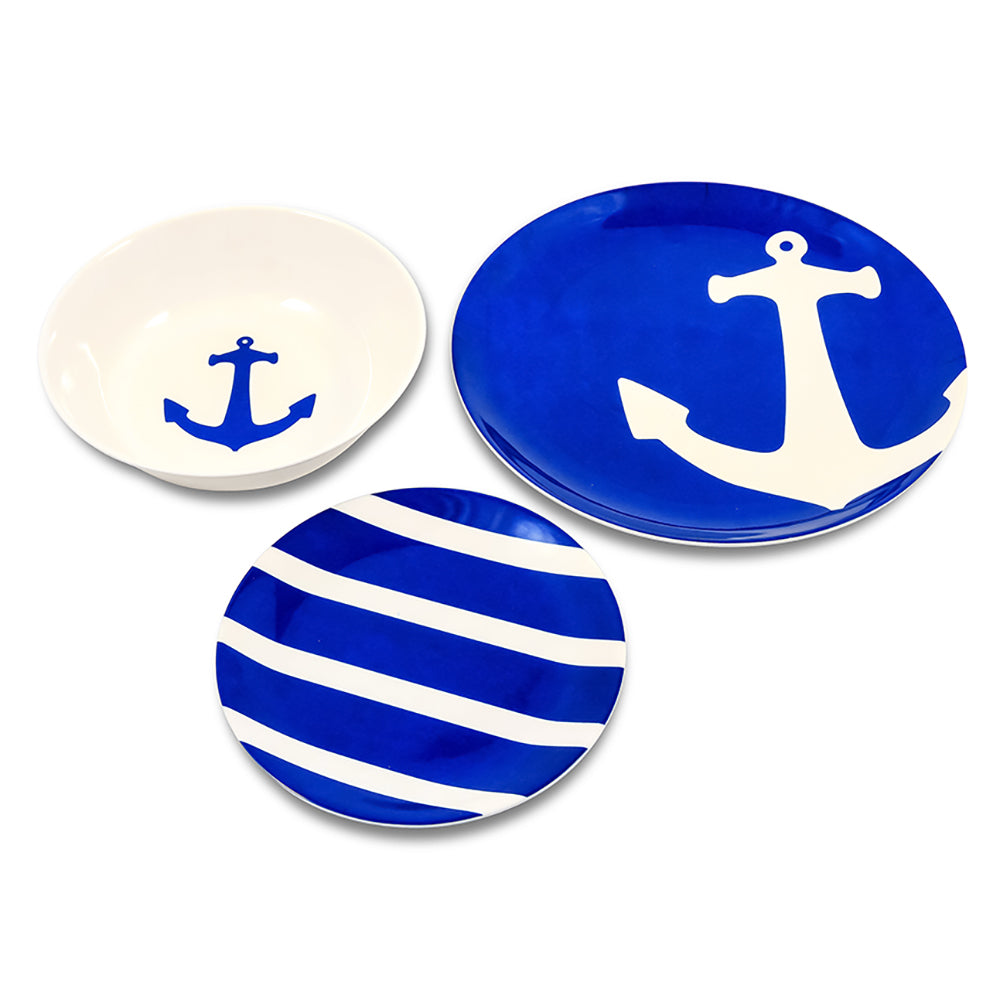 Camco 12-Piece Dinnerware Set - BPA Free - Serves 4 — marine deck / galley