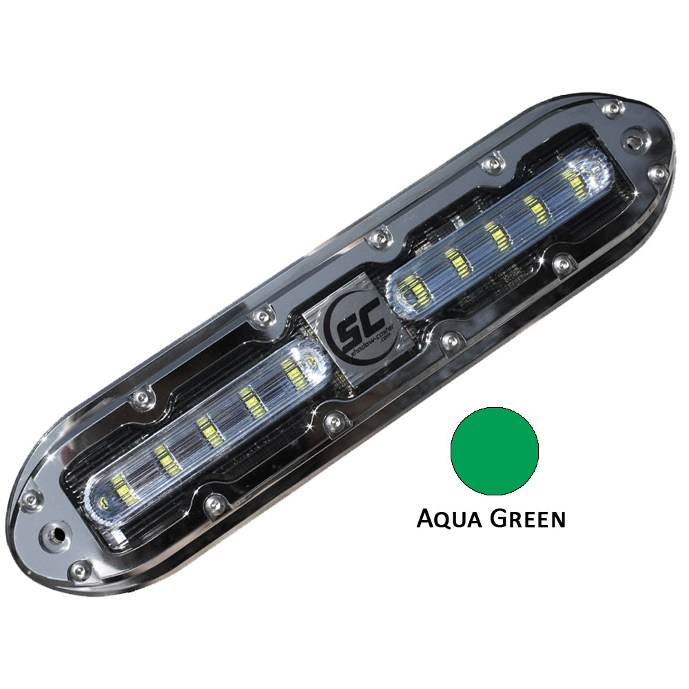 Shadow-Caster LED Lighting Shadow-Caster SCM-10 LED Underwater Light w/20' Cable - 316 SS Housing - Aqua Green — marine underwater lighting