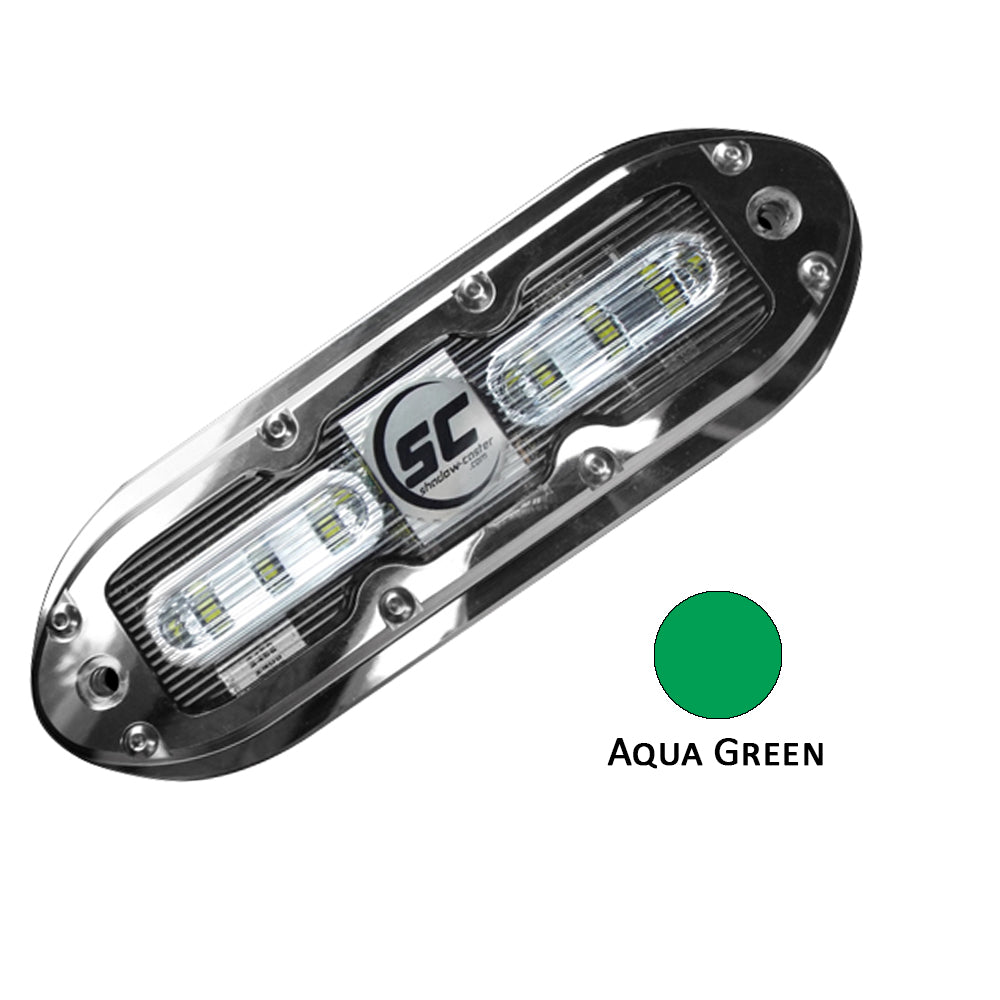 Shadow-Caster LED Lighting Shadow-Caster SCM-6 LED Underwater Light w/20' Cable - 316 SS Housing - Aqua Green — marine underwater lighting