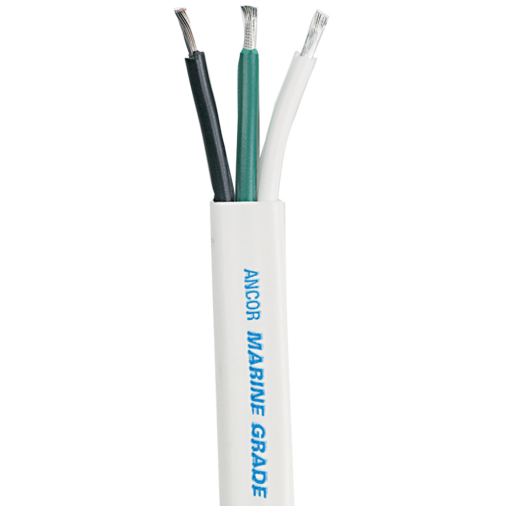 Ancor White Triplex Cable - 16/3 AWG - Flat - 100' — marine wire