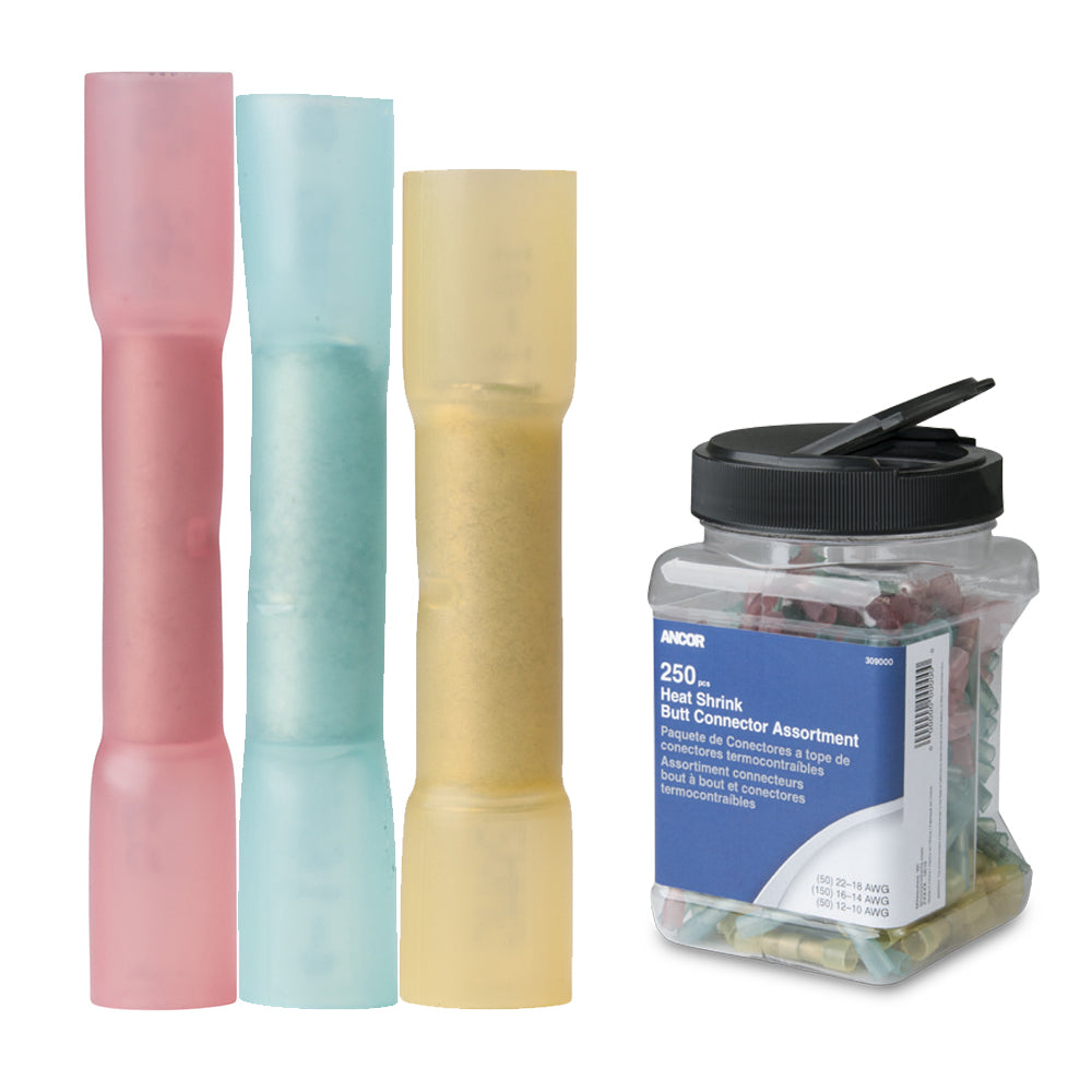 Ancor Heat Shrink Butt Connector Multi-Pack - 250-Piece - Jar — marine terminals