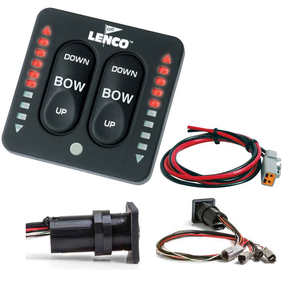 Lenco Marine Lenco LED Indicator Integrated Tactile Switch Kit w/Pigtail f/Single Actuator Systems — marine trim tab accessories