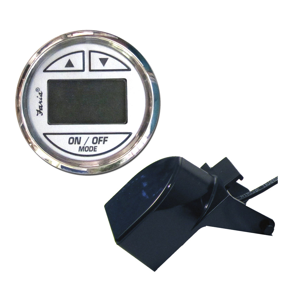 Faria Beede Instruments Faria Chesapeake White SS 2" Depth Sounder w/Transom Mount Transducer — marine gauges