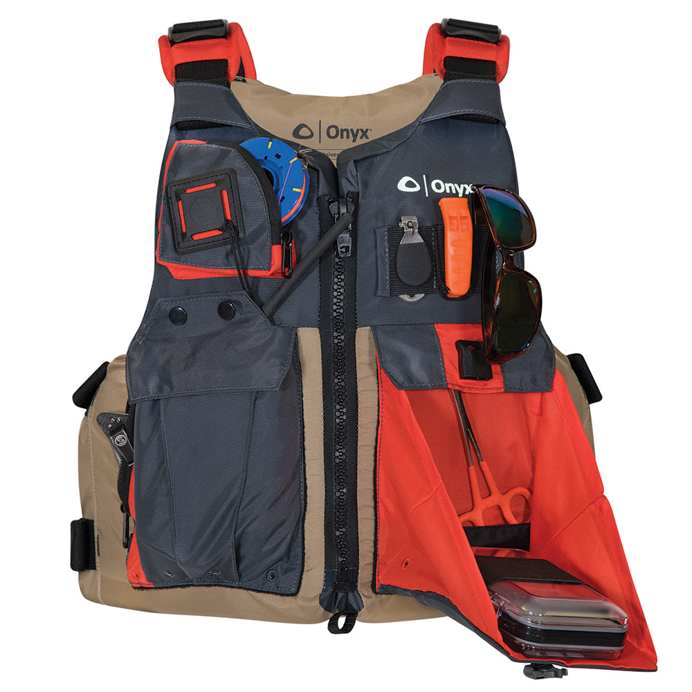 Onyx Outdoor Onyx Kayak Fishing Vest - Adult Oversized - Tan/Grey — marine paddlesports