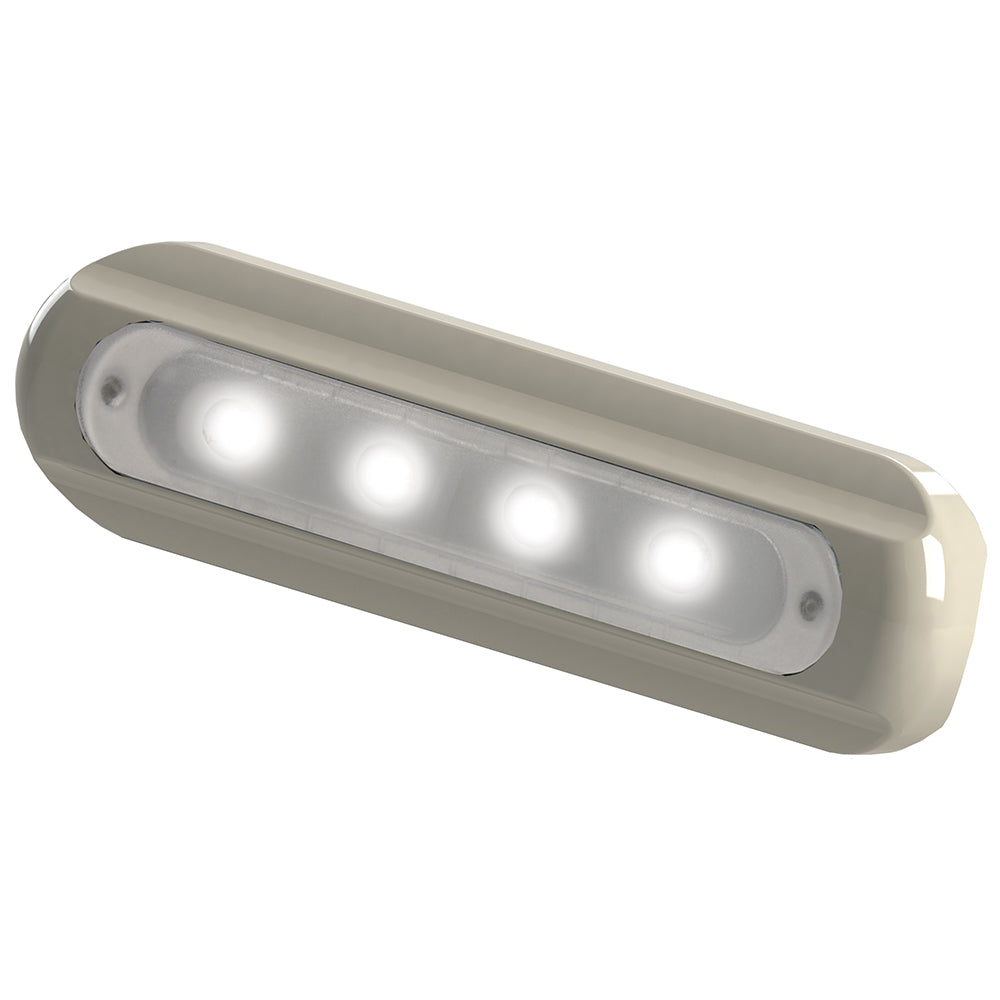 TACO Marine TACO 4-LED Deck Light - Flat Mount - White Housing — marine interior / courtesy light