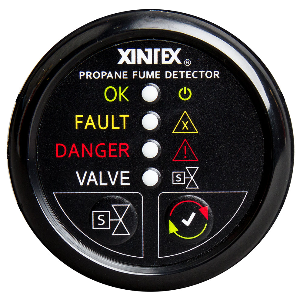 Fireboy-Xintex Propane Fume Detector w/Automatic Shut-Off & Plastic Sensor - No Solenoid Valve - Black Bezel Display — marine fume detectors