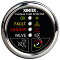 Fireboy-Xintex Propane Fume Detector w/Automatic Shut-Off & Plastic Sensor - No Solenoid Valve - Chrome Bezel Display — marine fume detectors