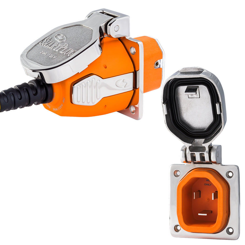 SmartPlug 30 AMP Inlet & Female Cord Connector Combo - Stainless Steel — marine shore power