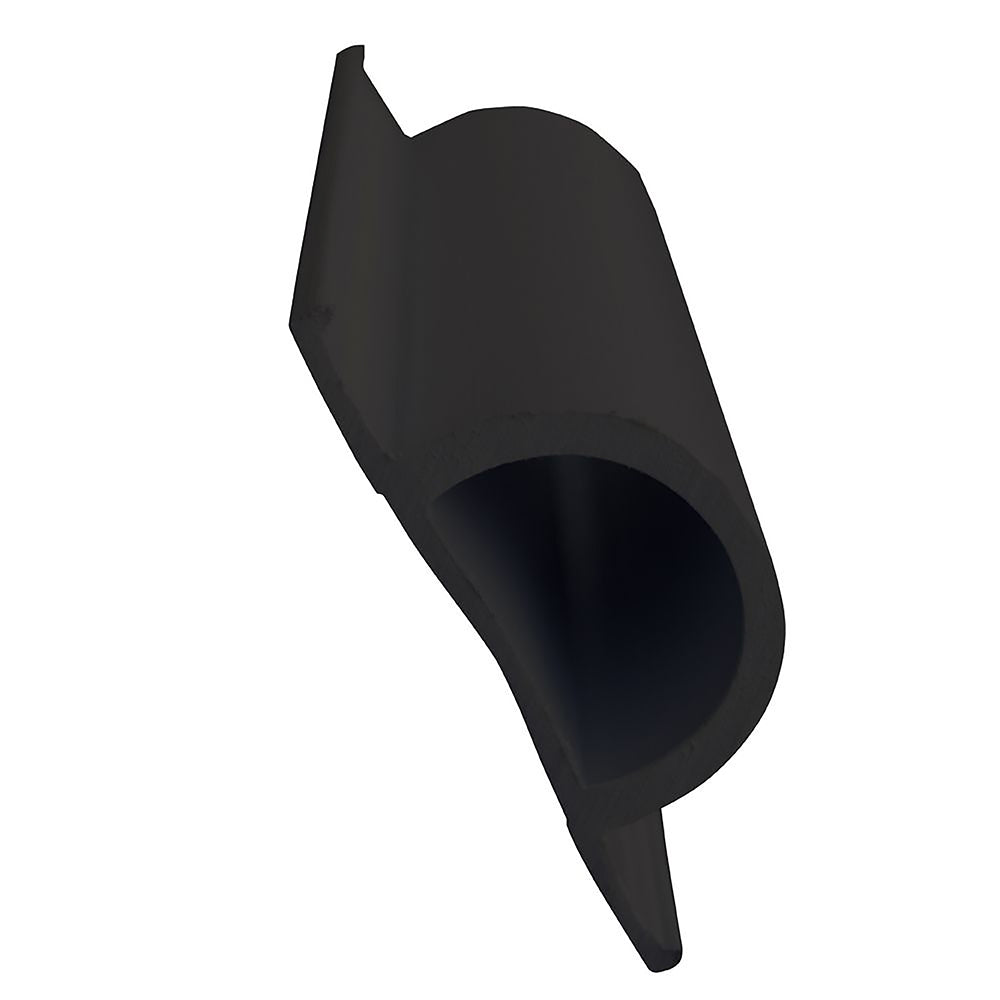 Dock Edge Standard "D" PVC Profile - 16' Roll - Black — marine bumpers/guards
