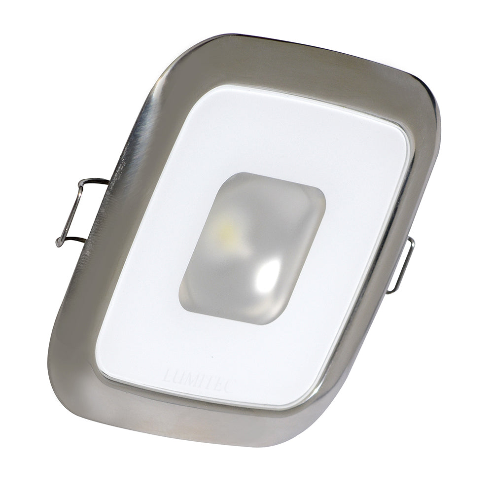 Lumitec Square Mirage Down Light - White Dimming, Red/Blue Non-Dimming - Polished Bezel — marine dome/down lights