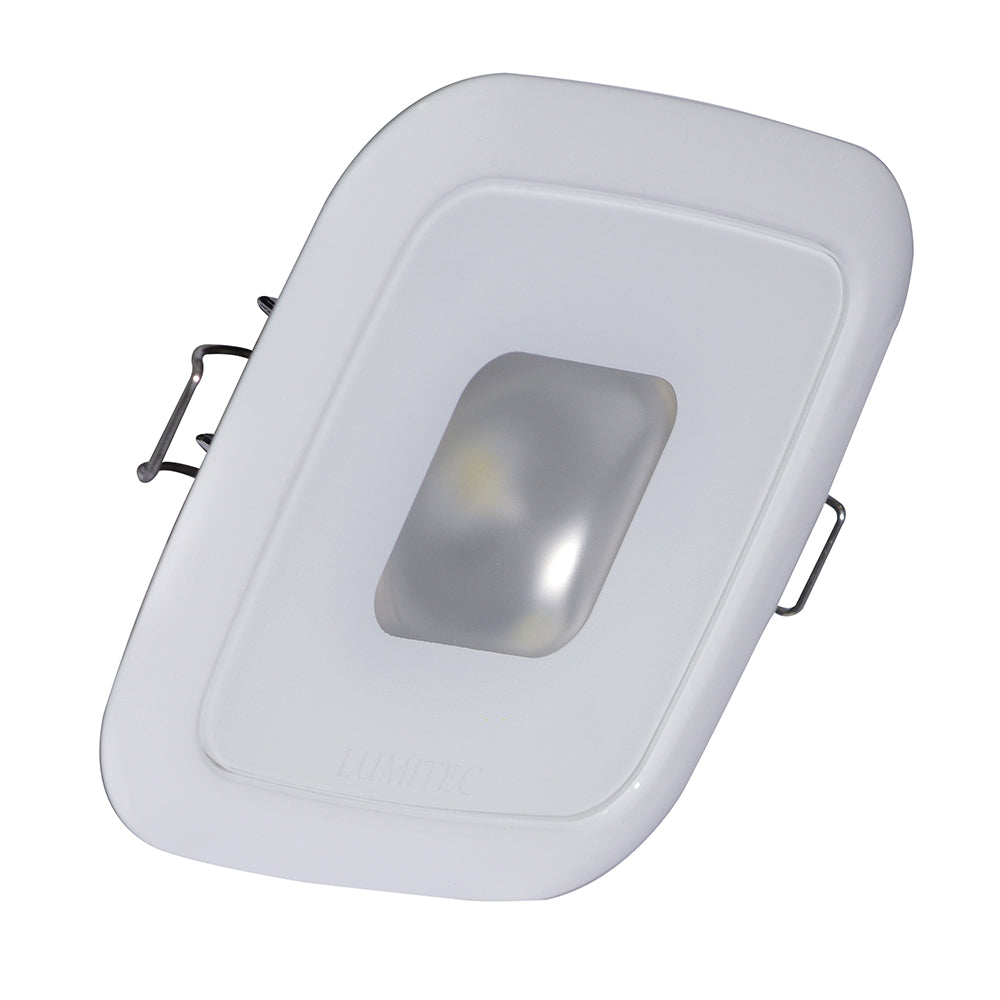 Lumitec Square Mirage Down Light - White Dimming, Red/Blue Non-Dimming - White Bezel — marine dome/down lights