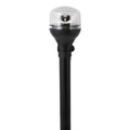 Attwood Marine Attwood LightArmor All-Around Light - 12" Black Pole - Black Horizontal Composite Base w/Adapter — marine navigation lights