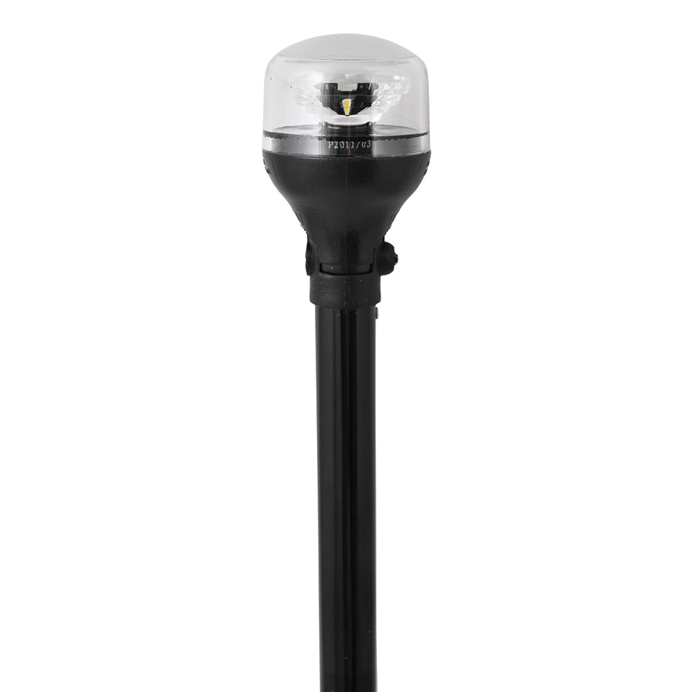 Attwood Marine Attwood LightArmor All-Around Light - 12" Black Pole - Black Horizontal Composite Base w/Adapter — marine navigation lights