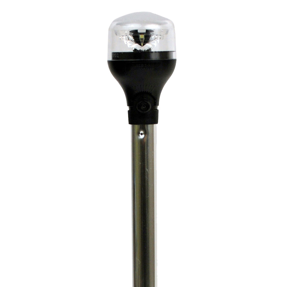 Attwood Marine Attwood LightArmor Plug-In All-Around Light - 20" Aluminum Pole - Black Horizontal Composite Base w/Adapter — marine navigation lights