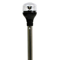 Attwood Marine Attwood LightArmor All-Around Light - 12" Aluminum Pole - Black Vertical Composite Base w/Adapter — marine navigation lights