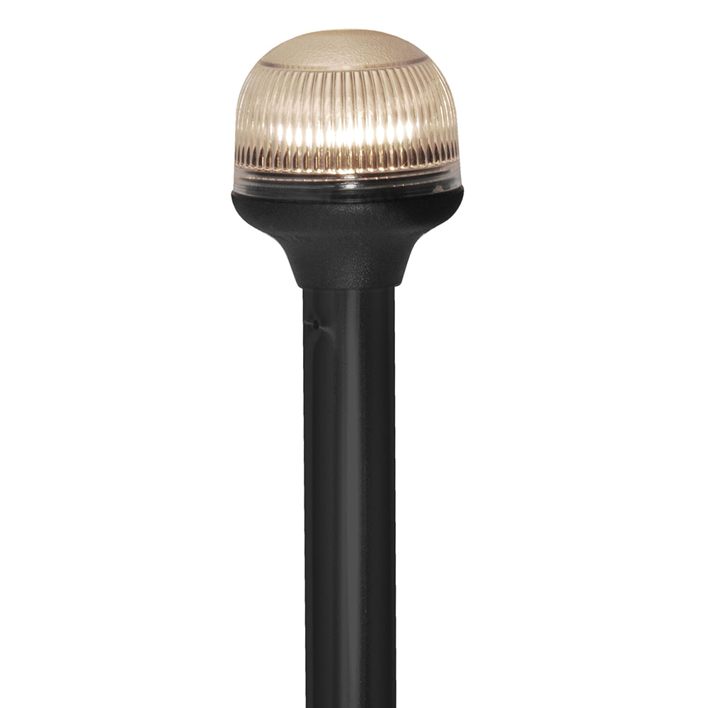Attwood Marine Attwood All-Around Fold-Down Incandescent Anti-Glare Lens Light - 12" Black Plastic Pole - 12V - Horizontal Comp Base — marine navigation lights