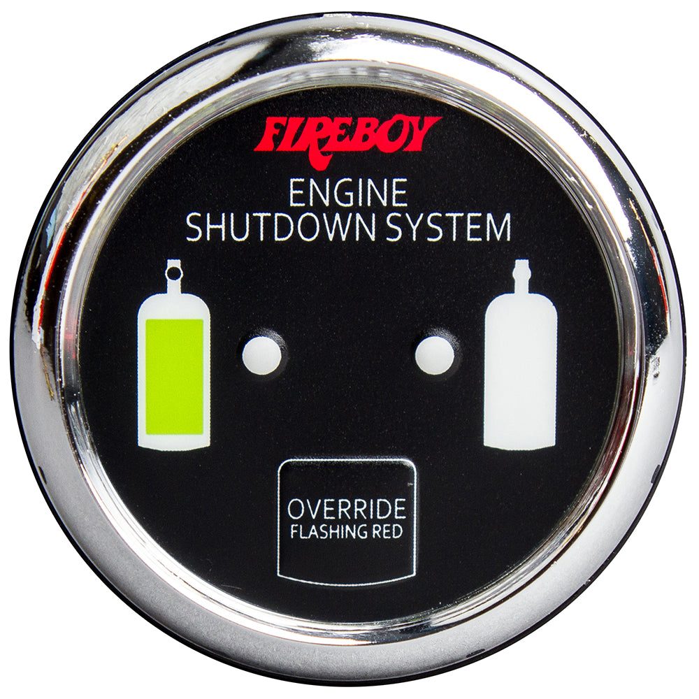 Fireboy-Xintex Deluxe Helm Display w/Gauge Body, LED & Color Graphics f/Engine Shutdown System - Chrome Bezel Display — marine fume detectors