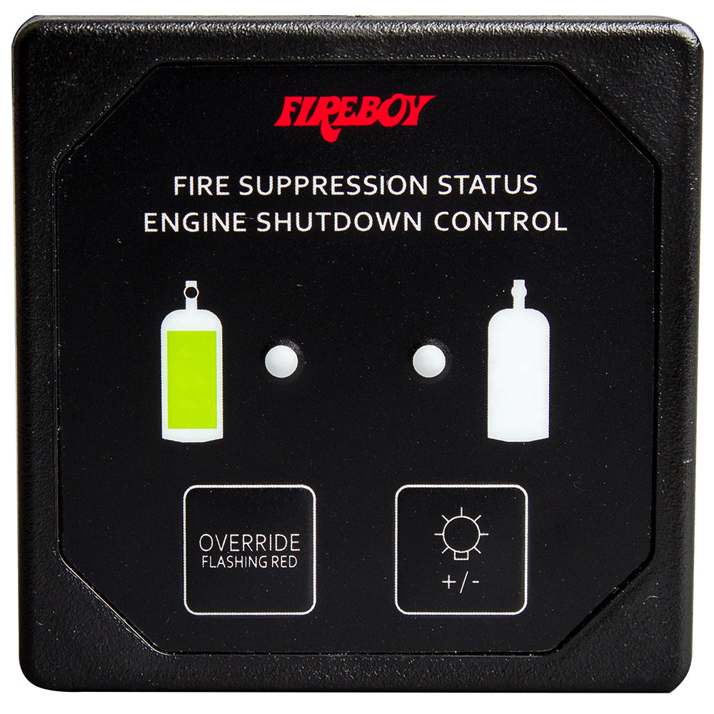 Fireboy-Xintex Deluxe Helm Display w/Membrane Switch, Remote Horn & LEDs f/Engine Shutdown System - Black Bezel Display — marine fume detectors