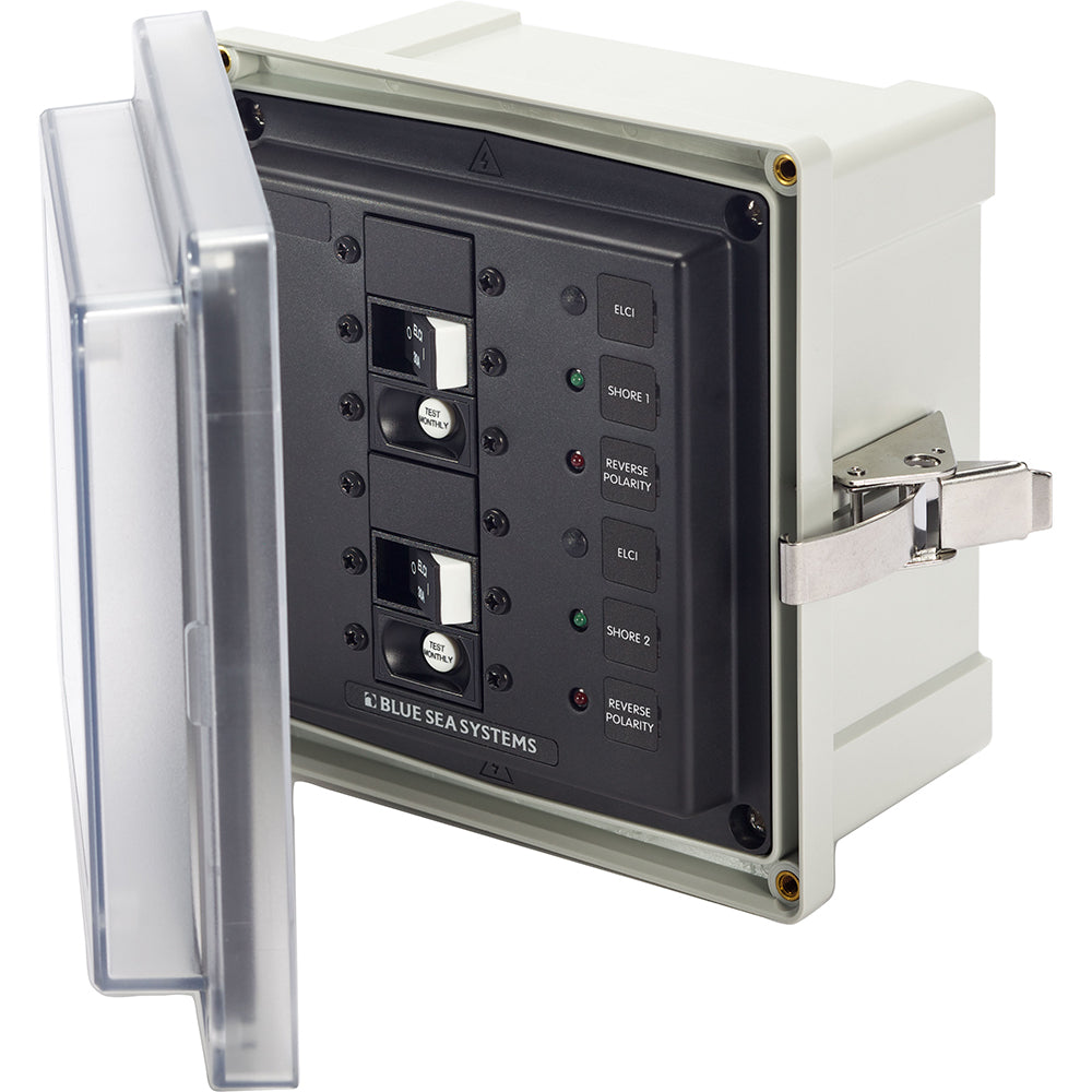 Blue Sea Systems Blue Sea 3117 - SMS Panel Enclosure w/2 ELCI (30A) - 120V AC — marine electrical panels
