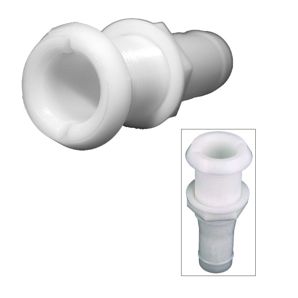 Perko 1-1/8" Thru-Hull Fitting f/Hose Narrow Flange - Plastic — marine thru-hull fittings