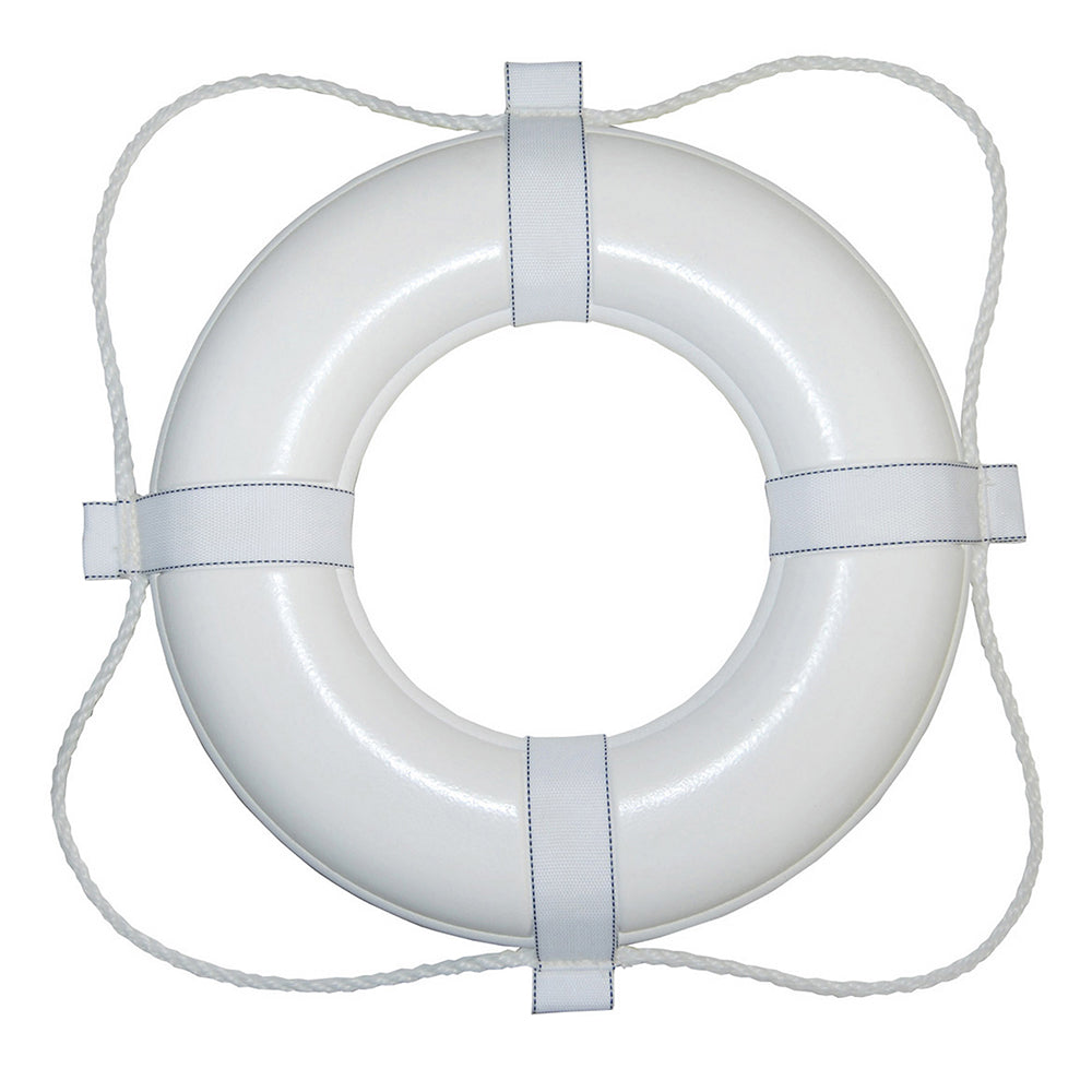 Taylor Made White 30" Foam Ring Buoy w/White Grab Line — marine personal flotation devices