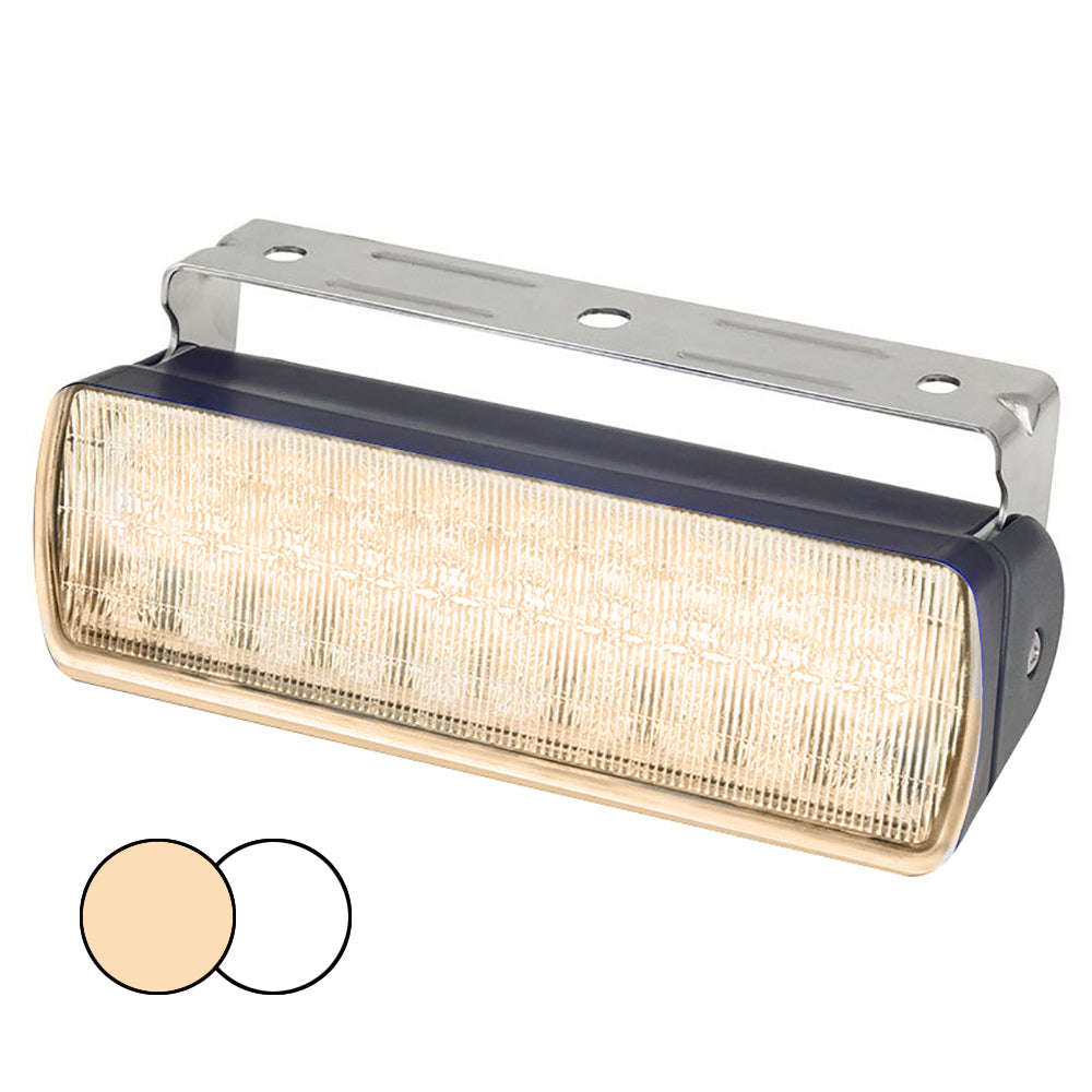 Hella Marine Sea Hawk XL Dual Color LED Floodlights - Warm White/White LED - Black Housing — marine flood/spreader lights