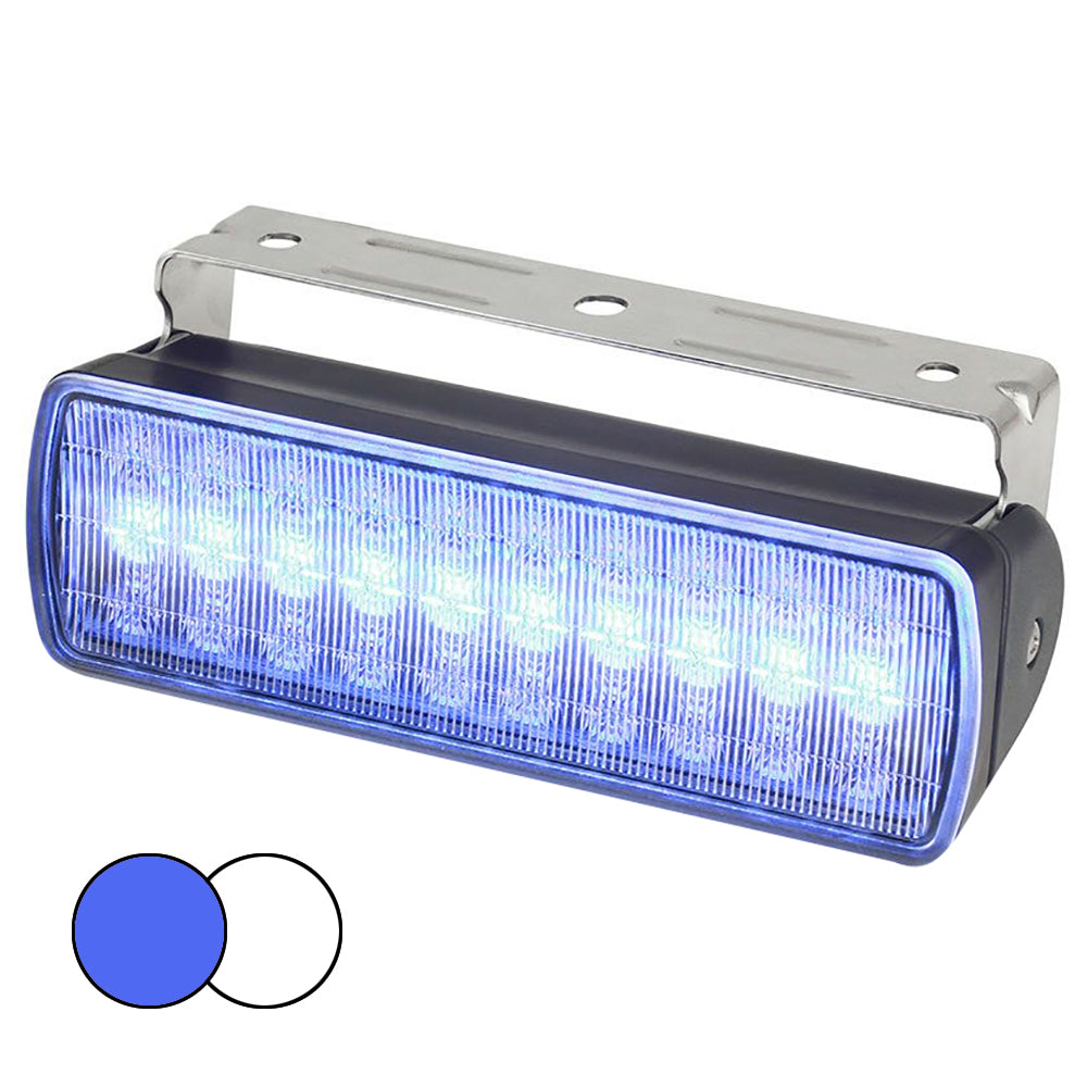 Hella Marine Sea Hawk XL Dual Color LED Floodlights - Blue/White LED - Black Housing — marine flood/spreader lights