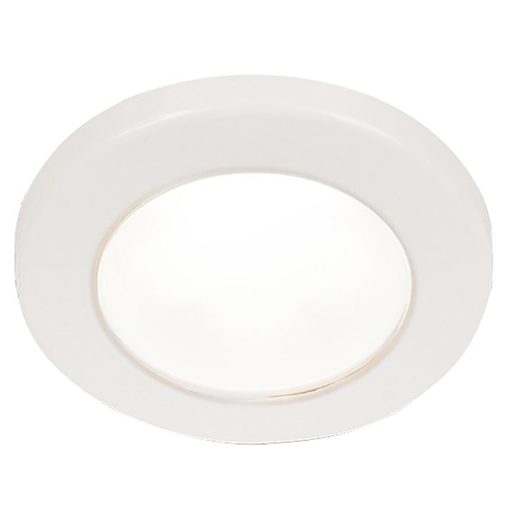 Hella Marine EuroLED 75 3" Round Screw Mount Down Light - White LED - White Plastic Rim - 12V — marine dome/down lights