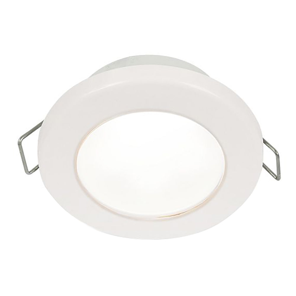 Hella Marine EuroLED 75 3" Round Spring Mount Down Light - White LED - White Plastic Rim - 12V — marine dome/down lights