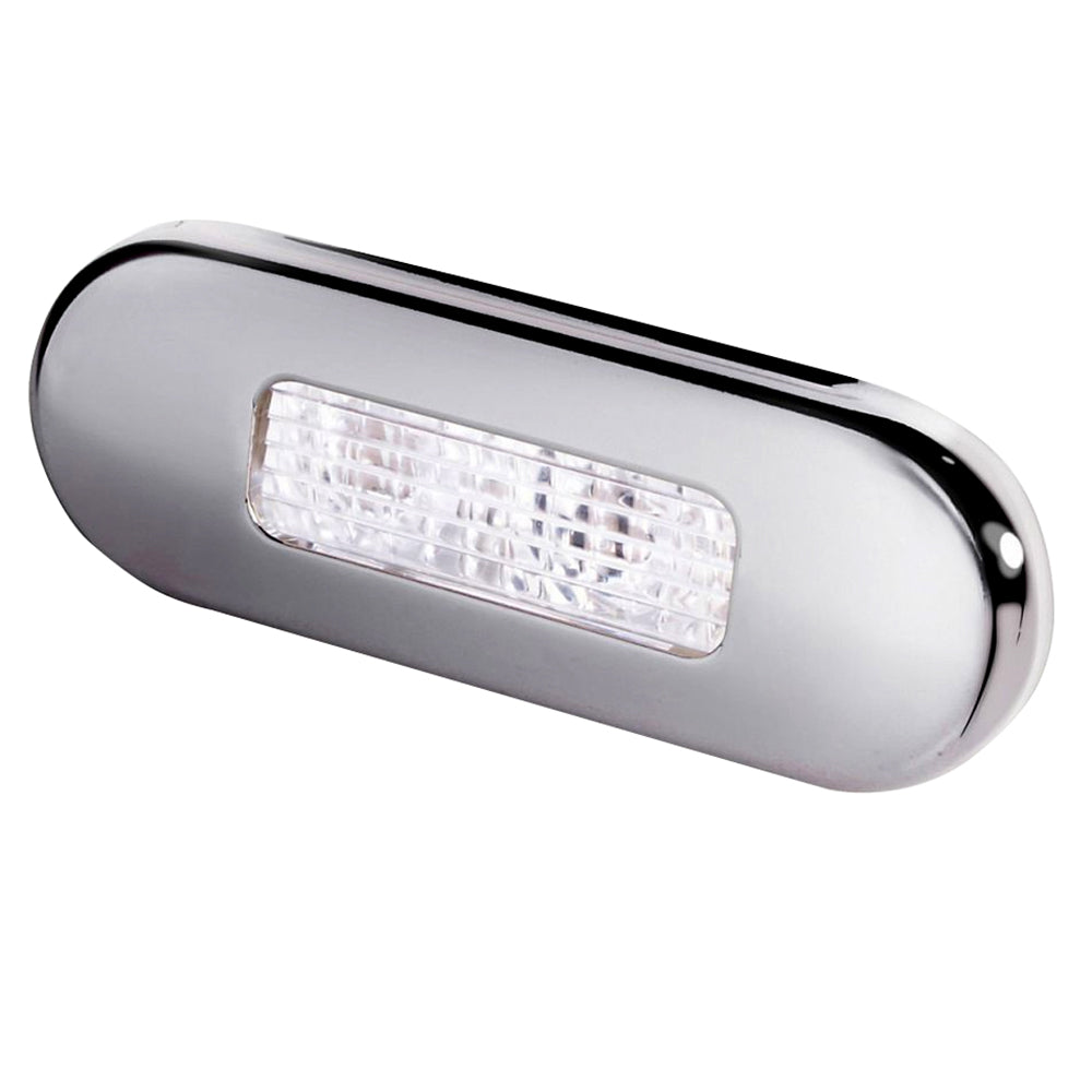Hella Marine Surface Mount Oblong LED Courtesy Lamp - White LED - Stainless Steel Bezel — marine interior / courtesy light