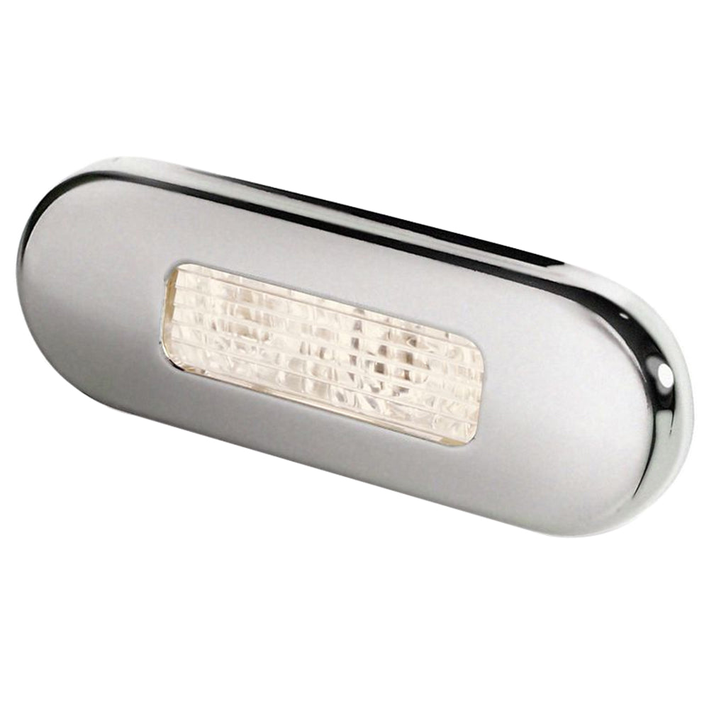 Hella Marine Surface Mount Oblong LED Courtesy Lamp - Warm White LED - Stainless Steel Bezel — marine interior / courtesy light