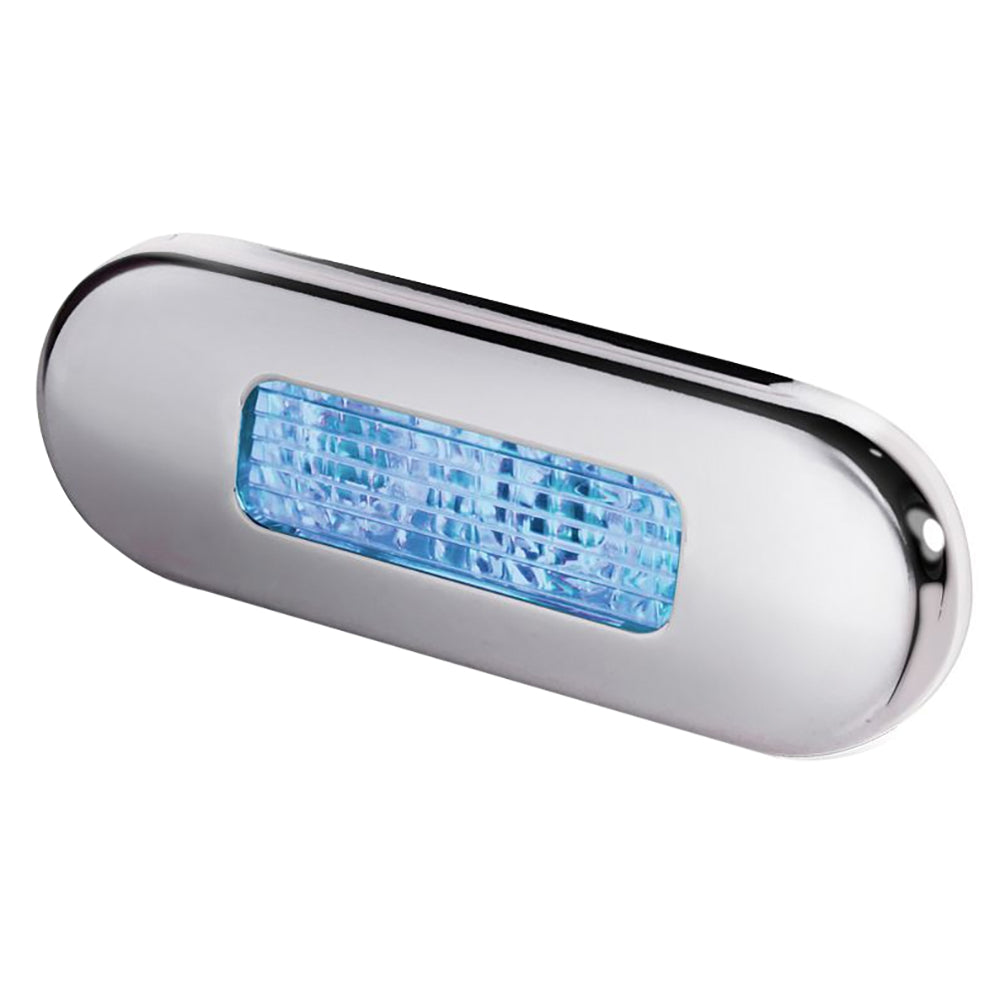 Hella Marine Surface Mount Oblong LED Courtesy Lamp - Blue LED - Stainless Steel Bezel — marine interior / courtesy light