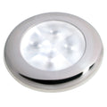 Hella Marine Slim Line LED 'Enhanced Brightness' Round Courtesy Lamp - White LED - Stainless Steel Bezel - 12V — marine interior / courtesy light