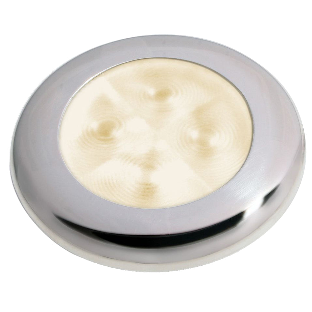 Hella Marine Slim Line LED 'Enhanced Brightness' Round Courtesy Lamp - Warm White LED - Stainless Steel Bezel - 12V — marine interior / courtesy light