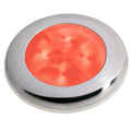 Hella Marine Slim Line LED 'Enhanced Brightness' Round Courtesy Lamp - Red LED - Stainless Steel Bezel - 12V — marine interior / courtesy light