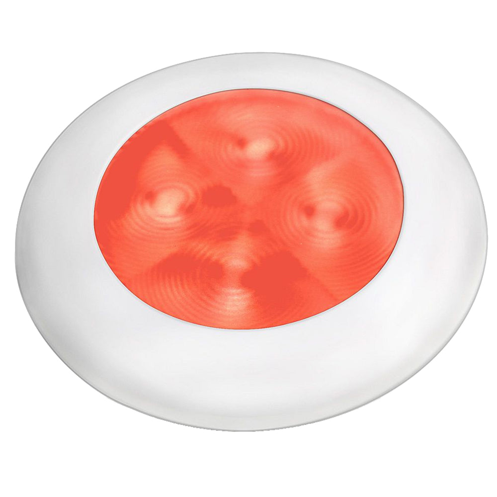 Hella Marine Slim Line LED 'Enhanced Brightness' Round Courtesy Lamp - Red LED - White Plastic Bezel - 12V — marine interior / courtesy light