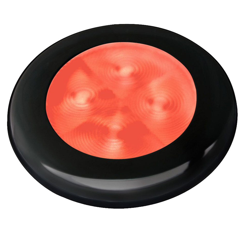 Hella Marine Slim Line LED 'Enhanced Brightness' Round Courtesy Lamp - Red LED - Black Plastic Bezel - 12V — marine interior / courtesy light