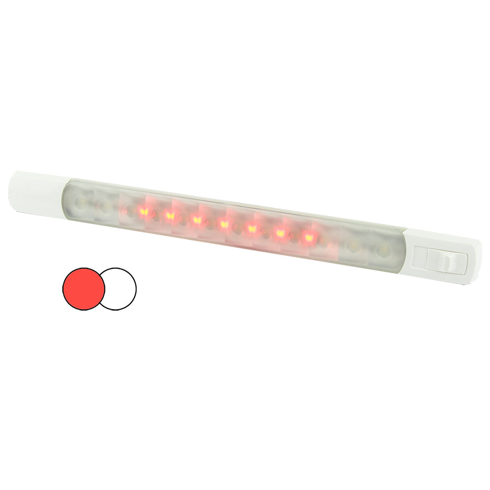 Hella Marine Surface Strip Light w/Switch - White/Red LEDs - 12V — marine interior / courtesy light