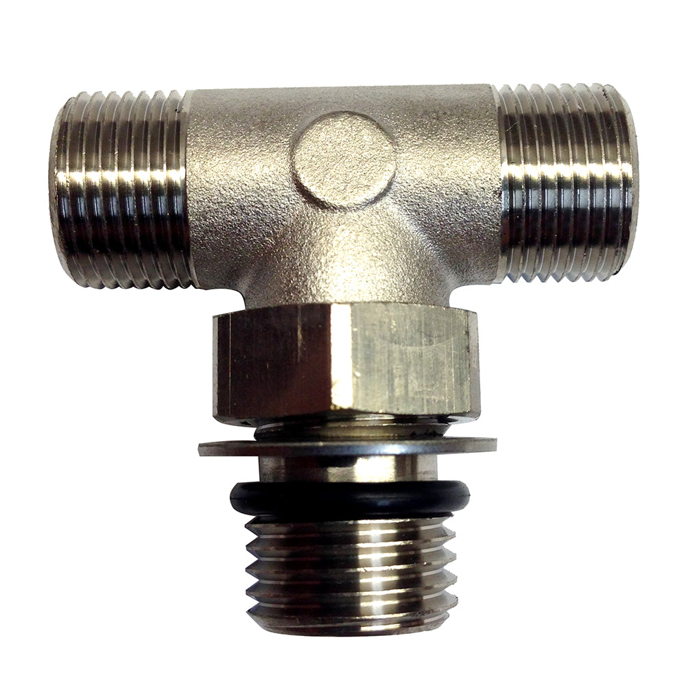 Uflex USA Uflex Boss Style T-Fitting - Nickel - ORB 6 to 3/8" COMP — marine steering systems